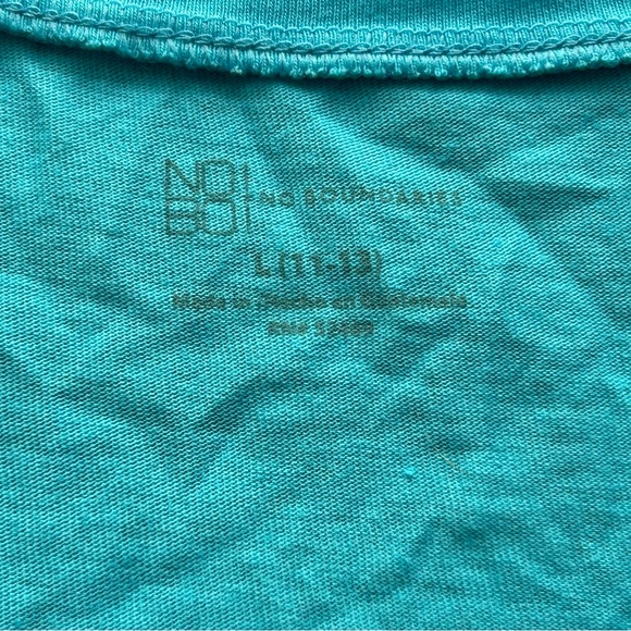 Women's No Boundaries Juniors T-Shirt Short Sleeve L (11-13) Light Blue Crewneck - Picture 3 of 4